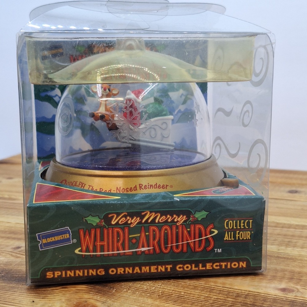 Vtg 1999 Very Merry Whirl-Arounds Rudolph Red-Nosed Reindeer Spinning Ornament